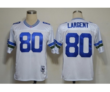 Seattle Seahawks #80 Steve Largent White Throwback Jersey