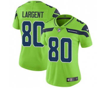 Women's Nike Seahawks #80 Steve Largent Green Stitched NFL Limited Rush Jersey