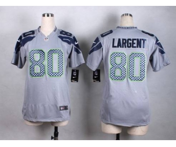 Women's Seattle Seahawks #80 Steve Largent Nike Gray Game Jersey