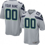 Kids' Nike Seattle Seahawks Customized Gray Game Jersey