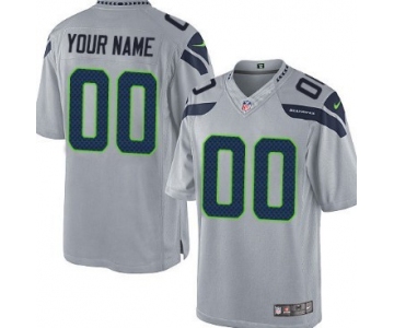 Kids' Nike Seattle Seahawks Customized Gray Limited Jersey