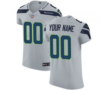 Men's Nike Seattle Seahawks Customized Elite Grey Vapor Untouchable Alternate NFL Jersey