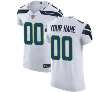 Men's Nike Seattle Seahawks Customized Elite White Vapor Untouchable NFL Jersey