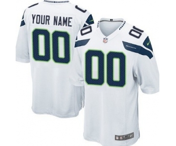 Men's Nike Seattle Seahawks Customized White Game Jersey