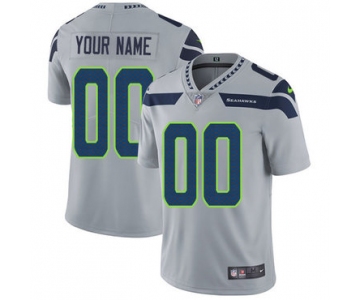 Men's Nike Seattle Sehawks Gray Customized Vapor Untouchable Player Limited Jersey
