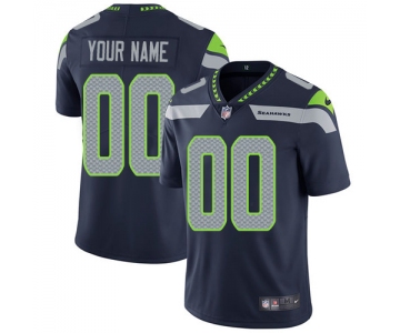 Men's Nike Seattle Sehawks Navy Customized Vapor Untouchable Player Limited Jersey