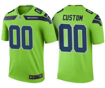 Men's Seattle Seahawks Green Custom Color Rush Legend NFL Nike Limited Jersey