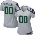 Women's Nike Seattle Seahawks Customized Gray Game Jersey