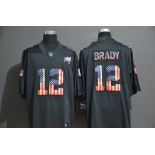 Men's Tampa Bay Buccaneers #12 Tom Brady 2019 Black Salute To Service USA Flag Fashion Limited Jersey