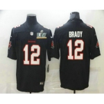 Men's Tampa Bay Buccaneers #12 Tom Brady Black 2021 Super Bowl LV Vapor Untouchable Stitched NFL Nike Limited Jersey