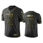 Men's Tampa Bay Buccaneers #12 Tom Brady Black Golden Edition Vapor Limitd Jersey