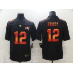 Men's Tampa Bay Buccaneers #12 Tom Brady Black Red Orange Stripe Vapor Limited Nike NFL Jersey