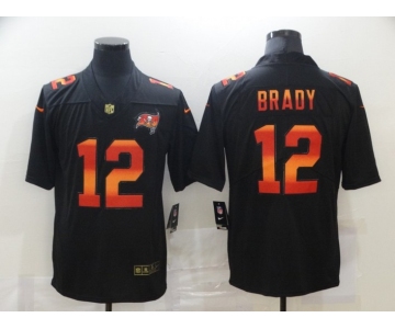 Men's Tampa Bay Buccaneers #12 Tom Brady Black Red Orange Stripe Vapor Limited Nike NFL Jersey