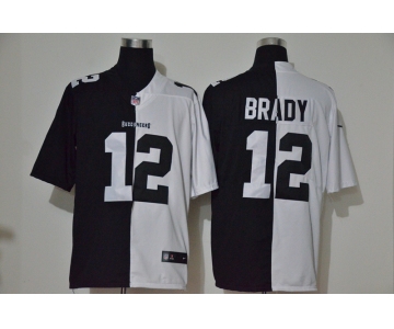 Men's Tampa Bay Buccaneers #12 Tom Brady Black White Peaceful Coexisting 2020 Vapor Untouchable Stitched NFL Nike Limited Jersey