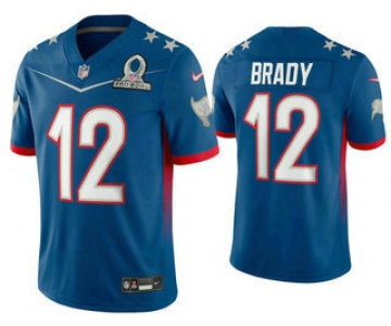 Men's Tampa Bay Buccaneers #12 Tom Brady Blue 2022 Pro Bowl Vapor Untouchable Stitched Limited Jersey