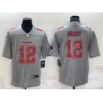 Men's Tampa Bay Buccaneers #12 Tom Brady LOGO Grey Atmosphere Fashion Vapor Untouchable Stitched Limited Jersey