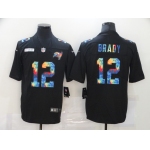 Men's Tampa Bay Buccaneers #12 Tom Brady Multi-Color Black 2020 NFL Crucial Catch Vapor Untouchable Nike Limited Jersey