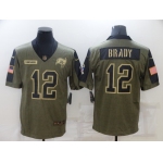 Men's Tampa Bay Buccaneers #12 Tom Brady Nike Olive 2021 Salute To Service Limited Player Jersey