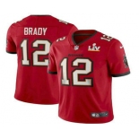 Men's Tampa Bay Buccaneers #12 Tom Brady Red 2021 Super Bowl LV Vapor Untouchable Stitched Nike Limited NFL Jersey