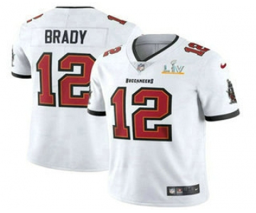 Men's Tampa Bay Buccaneers #12 Tom Brady White 2021 Super Bowl LV Vapor Untouchable Stitched Nike Limited NFL Jersey