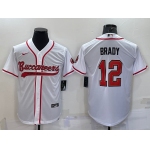 Men's Tampa Bay Buccaneers #12 Tom Brady White Cool Base Stitched Baseball Jersey