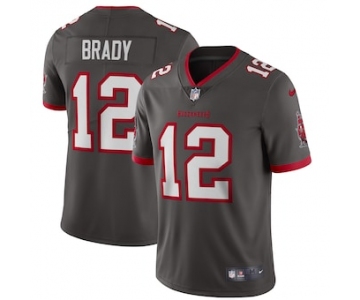Size XXXXL Men's Tampa Bay Buccaneers #12 Tom Brady Gray 2020 NEW Vapor Untouchable Stitched NFL Nike Limited Jersey