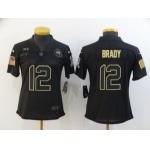 Women's Tampa Bay Buccaneers #12 Tom Brady Black 2020 Salute To Service Stitched NFL Nike Limited Jersey