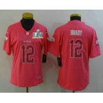 Women's Tampa Bay Buccaneers #12 Tom Brady Pink Fashion 2021 Super Bowl LV Rush NFL Nike Limited Jersey