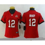 Women's Tampa Bay Buccaneers #12 Tom Brady Red 2021 Super Bowl LV Vapor Untouchable Stitched Nike Limited NFL Jersey