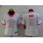 Women's Tampa Bay Buccaneers #12 Tom Brady White Pink 2016 Color Rush Fashion NFL Nike Limited Jersey