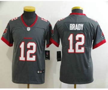 Youth Tampa Bay Buccaneers #12 Tom Brady Gray 2020 NEW Vapor Untouchable Stitched NFL Nike Limited Jersey