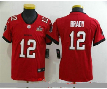 Youth Tampa Bay Buccaneers #12 Tom Brady Red 2021 Super Bowl LV Vapor Untouchable Stitched Nike Limited NFL Jersey