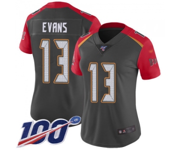 Buccaneers #13 Mike Evans Gray Women's Stitched Football Limited Inverted Legend 100th Season Jersey