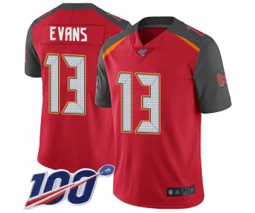 Buccaneers #13 Mike Evans Red Team Color Men's Stitched Football 100th Season Vapor Limited Jersey
