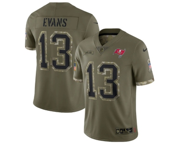 Men's Tampa Bay Buccaneers #13 Mike Evans 2022 Olive Salute To Service Limited Stitched Jersey