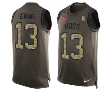 Men's Tampa Bay Buccaneers #13 Mike Evans Green Salute to Service Hot Pressing Player Name & Number Nike NFL Tank Top Jersey