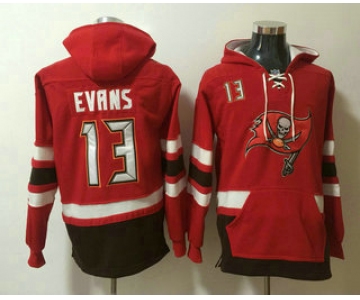 Men's Tampa Bay Buccaneers #13 Mike Evans NEW Red Pocket Stitched NFL Pullover Hoodie