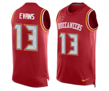 Men's Tampa Bay Buccaneers #13 Mike Evans Red Hot Pressing Player Name & Number Nike NFL Tank Top Jersey