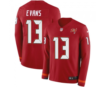 Nike Buccaneers #13 Mike Evans Red Team Color Men's Stitched NFL Limited Therma Long Sleeve Jersey