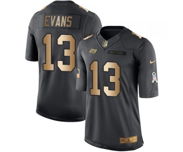 Nike Tampa Bay Buccaneers #13 Mike Evans Black Men's Stitched NFL Limited Gold Salute To Service Jersey