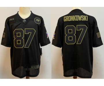 Men's Tampa Bay Buccaneers #87 Rob Gronkowski Black 2020 Salute To Service Stitched NFL Nike Limited Jersey