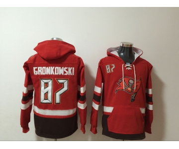 Men's Tampa Bay Buccaneers #87 Rob Gronkowski NEW Red Pocket Stitched NFL Pullover Hoodie