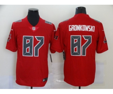 Men's Tampa Bay Buccaneers #87 Rob Gronkowski Red 2020 Color Rush Fashion NFL Nike Limited Jersey