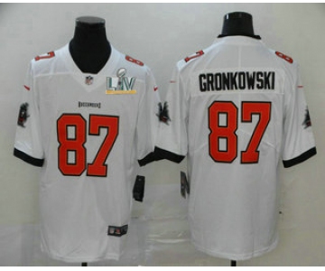 Men's Tampa Bay Buccaneers #87 Rob Gronkowski White 2021 Super Bowl LV Stitched Vapor Untouchable Stitched Nike Limited NFL Jersey