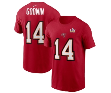 Men's Tampa Bay Buccaneers Chris Godwin Nike Red Super Bowl LV Champions Name & Number T-Shirt