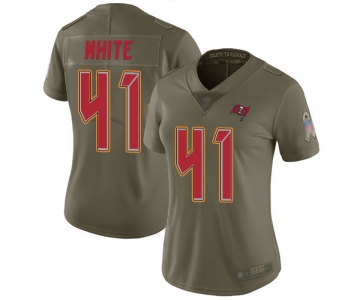 Buccaneers #41 Devin White Olive Women's Stitched Football Limited 2017 Salute to Service Jersey