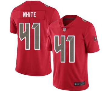 Buccaneers #41 Devin White Red Men's Stitched Football Limited Rush Jersey