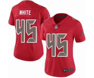 Buccaneers #45 Devin White Red Women's Stitched Football Limited Rush Jersey