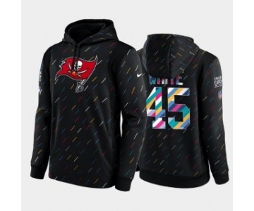 Men's Tampa Bay Buccaneers #45 Devin White 2021 Charcoal Crucial Catch Therma Pullover Hoodie