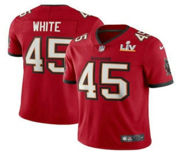 Men's Tampa Bay Buccaneers #45 Devin White Red 2021 Super Bowl LV Vapor Untouchable Stitched Nike Limited NFL Jersey